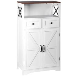 farmhouse storage cabinet with doors and drawer freestanding wood organizer for bathroom kitchen