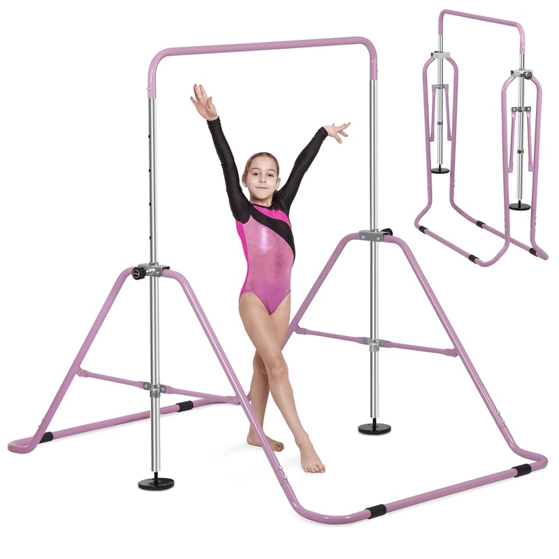 Adjustable Kids Gymnastics Bar Foldable Training Kip Bar For Home Fitness And Play 12