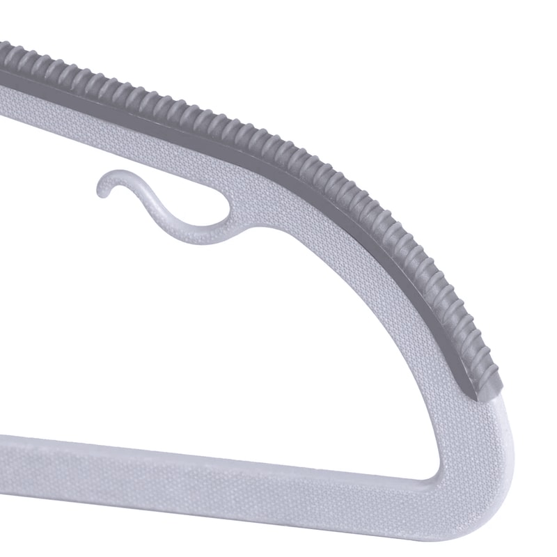 Slim Non Slip Space Saving Clothes Hangers Gray Plastic Closet Organizer 1