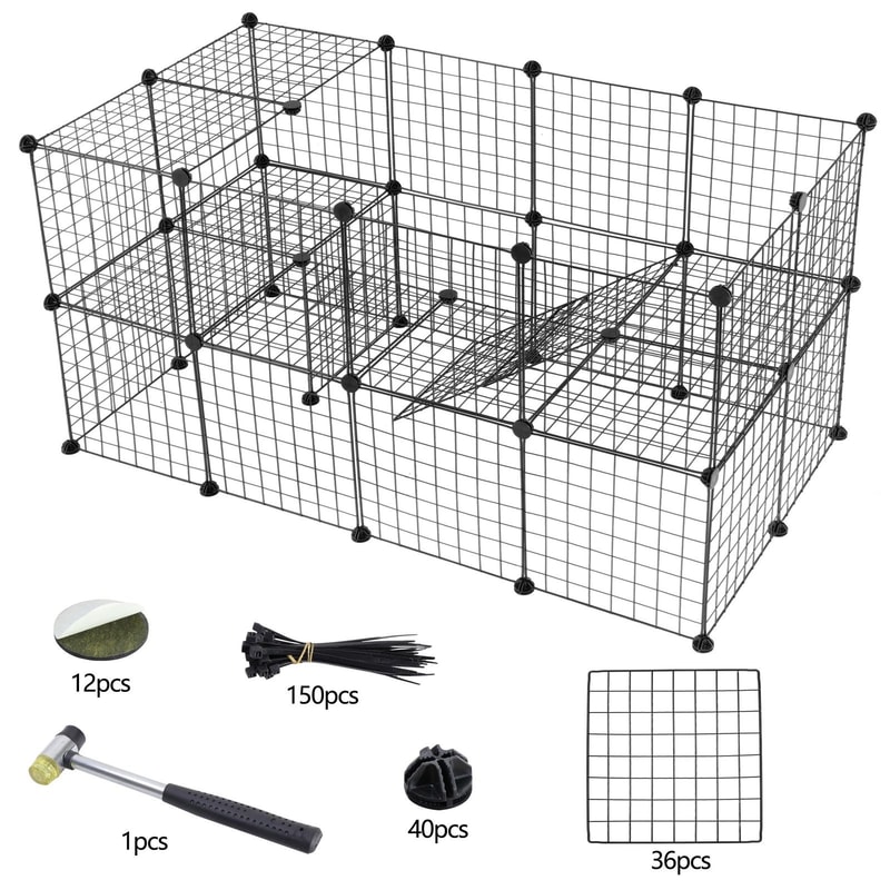 Portable Pet Playpen DIY Metal Fence Small Animal Cage Puppy Playpen Indoor Outdoor 11