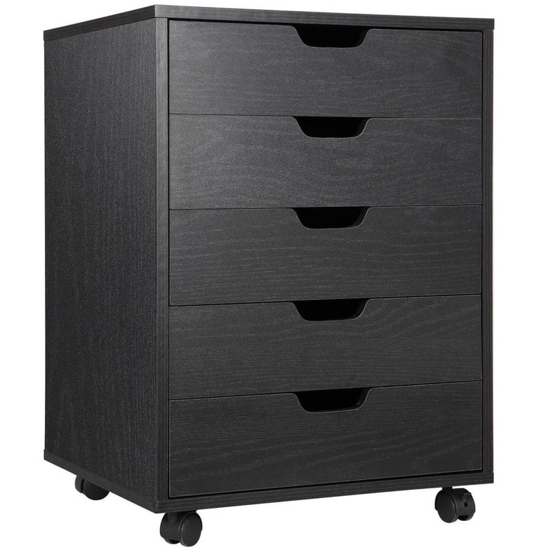 Mobile Wooden Filing Cabinet Dresser With Wheels Storage Cabinet For Bedroom Office 17