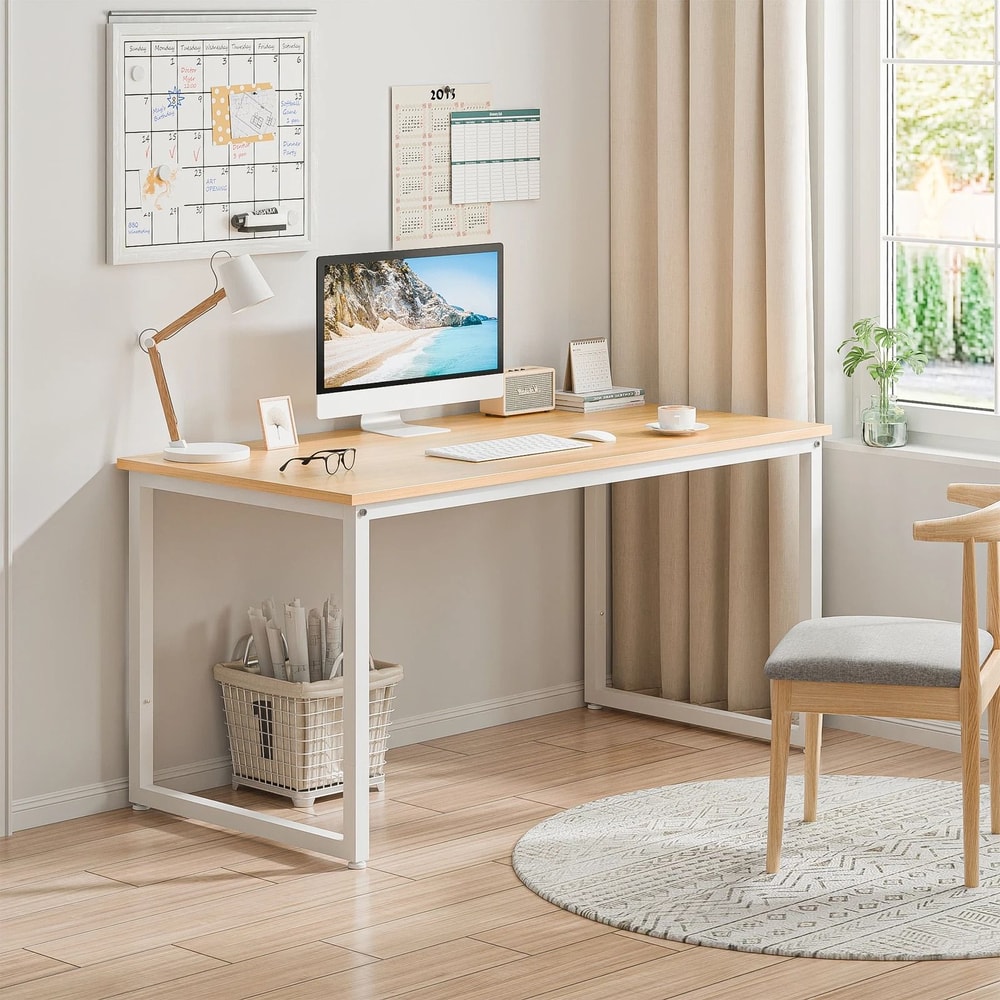 Modern Simple Computer Desk Writing Desk Home Office Table Natural Finish 3