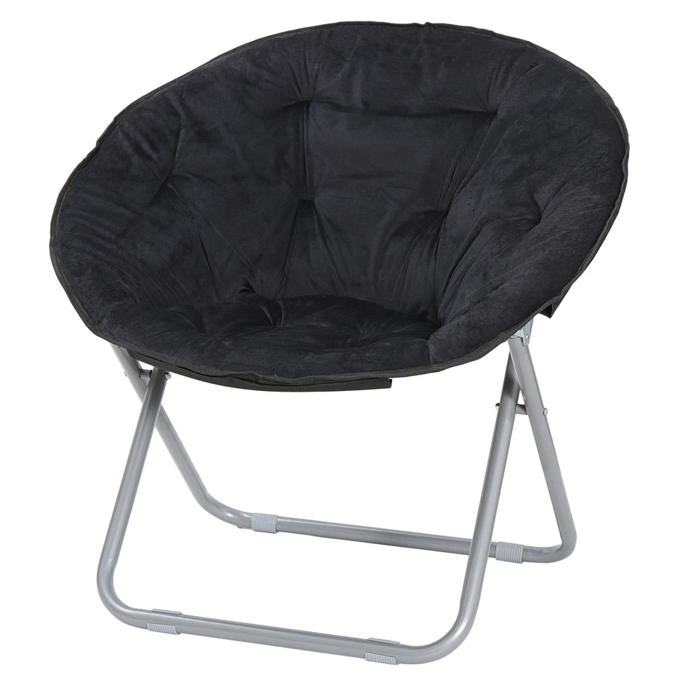 Oversized Faux Fur Saucer Chair Foldable Cozy Lounge Seat For Bedroom Dorm Living Room 0