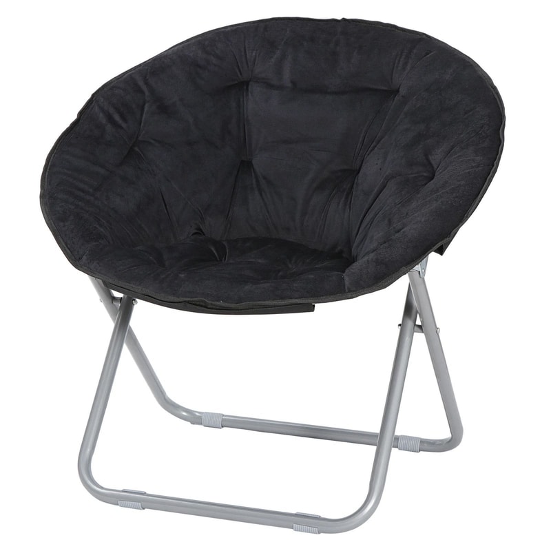 Oversized Faux Fur Saucer Chair Foldable Cozy Lounge Seat For Bedroom Dorm Living Room 0