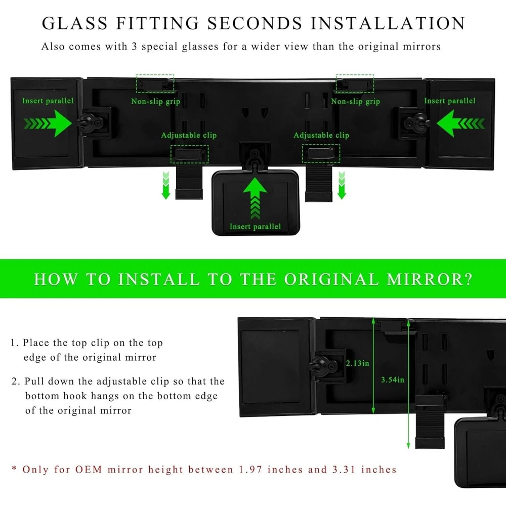 Premium Toyota Interior Wide Angle Rear View Mirror Panoramic Accessory For Enhanced Visibility 3