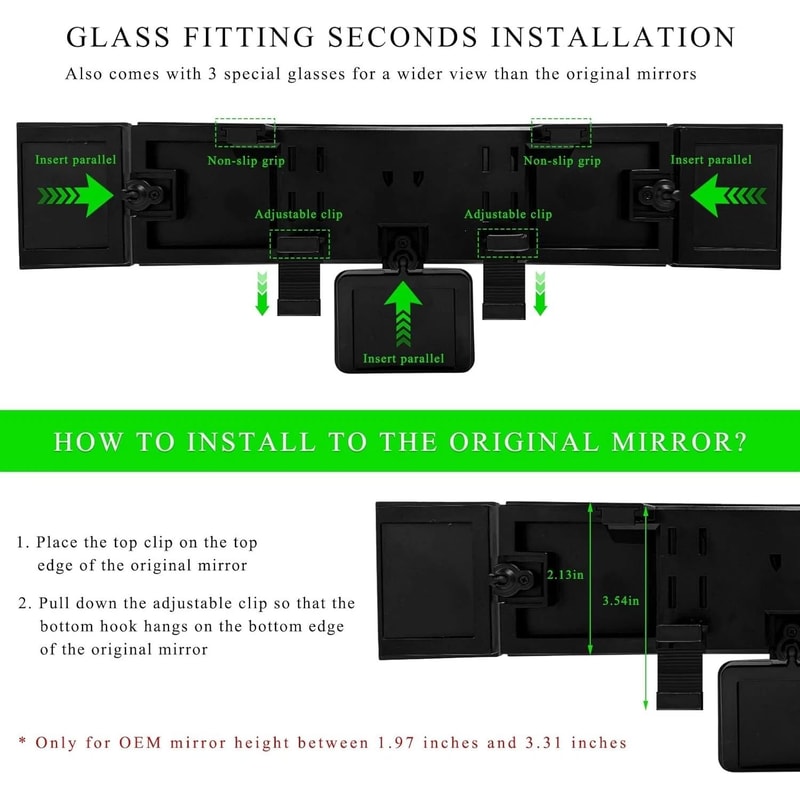 Premium Toyota Interior Wide Angle Rear View Mirror Panoramic Accessory For Enhanced Visibility 3