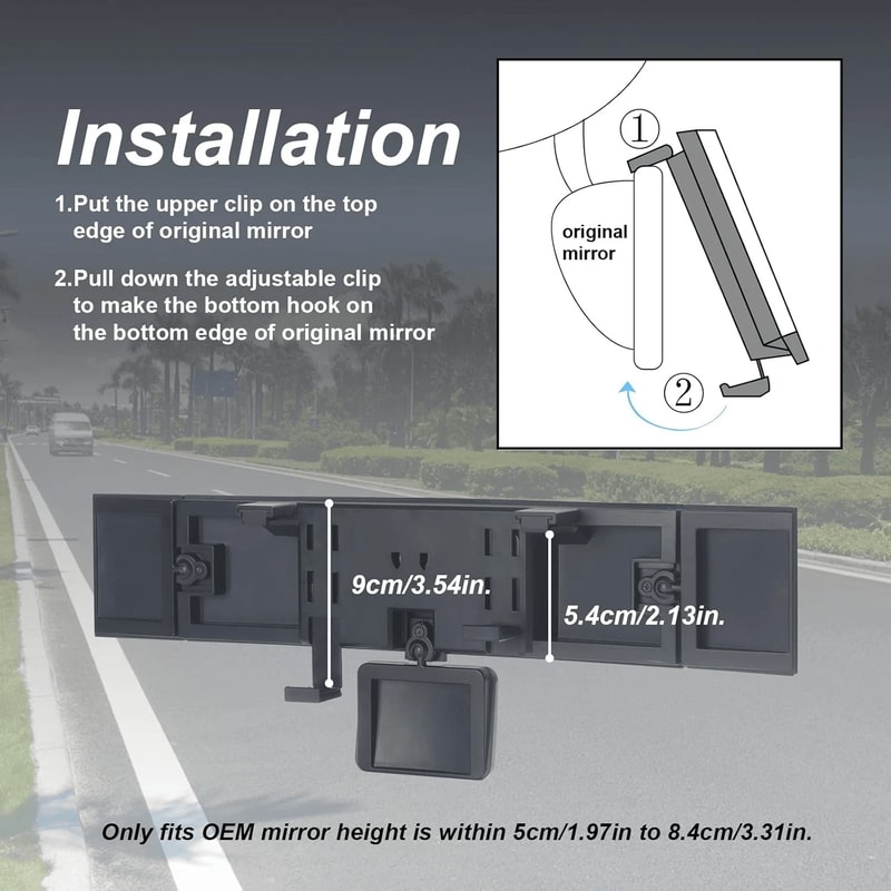 Premium Toyota Interior Wide Angle Rear View Mirror Panoramic Accessory For Enhanced Visibility 4