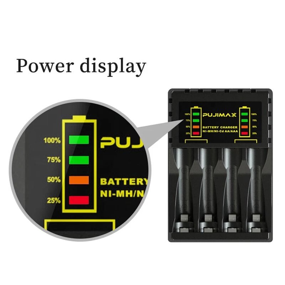 LCD Battery Charger For AA AAA NIMH NICD Rechargeable Batteries 4