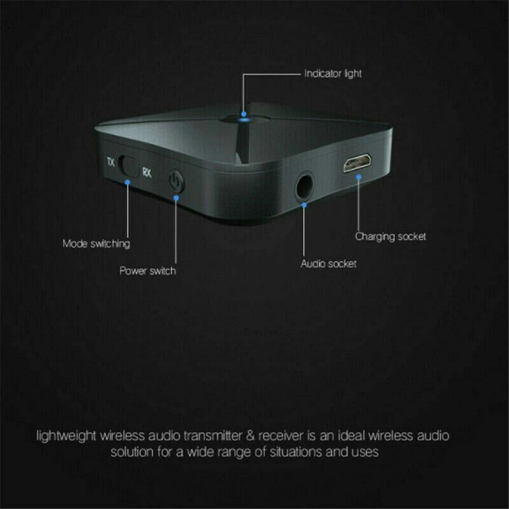 Bluetooth Transmitter Receiver Wireless Audio Adapter For TV Home Stereo Compatibility 3