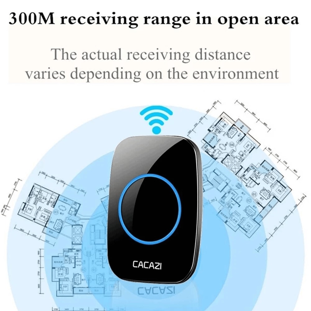 Wireless Doorbell Chime Waterproof Receiver With Adjustable Volume Range Easy Installation For Home