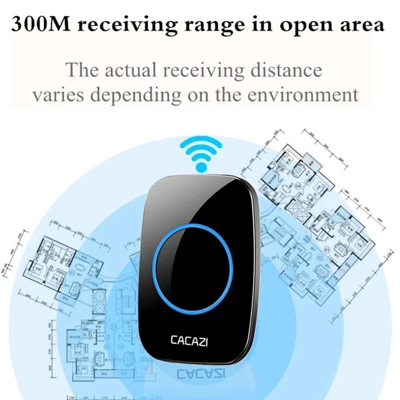 Wireless Doorbell Chime Waterproof Receiver With Adjustable Volume Range Easy Installation For Home