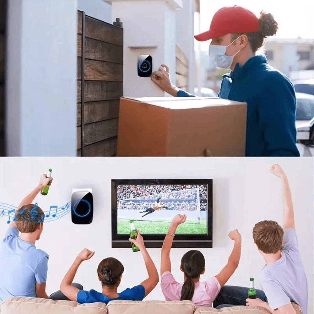 Wireless Doorbell Chime Waterproof Receiver With Adjustable Volume Range Easy Installation For Home