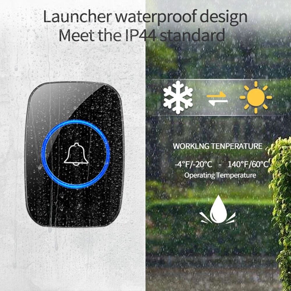 Wireless Doorbell Chime Waterproof Receiver With Adjustable Volume Range Easy Installation For Home
