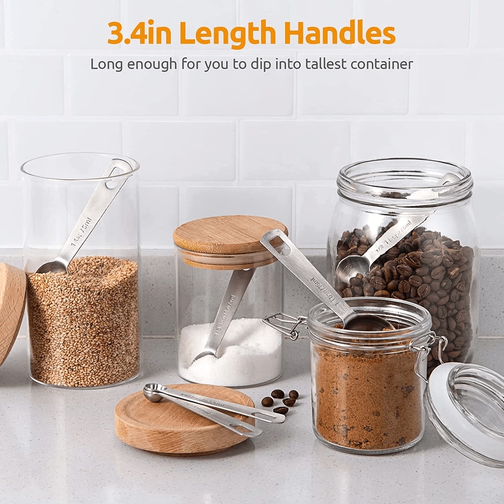 Stainless Steel Measuring Cups And Spoons Set Heavy Duty Silver 1