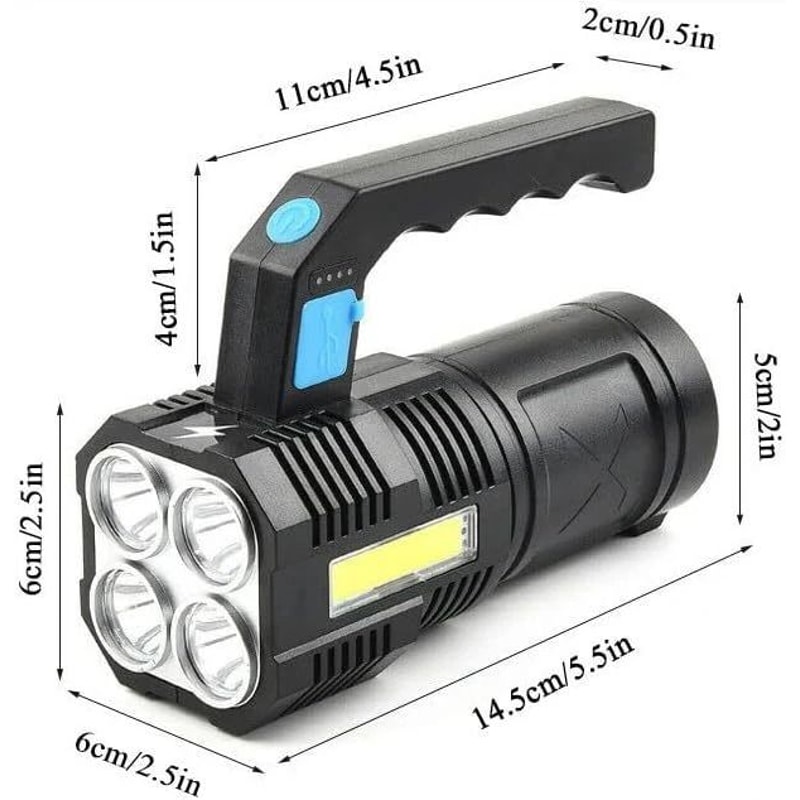 High Power LED Flashlight With Lamp Beads COB Side Light For Camping 3