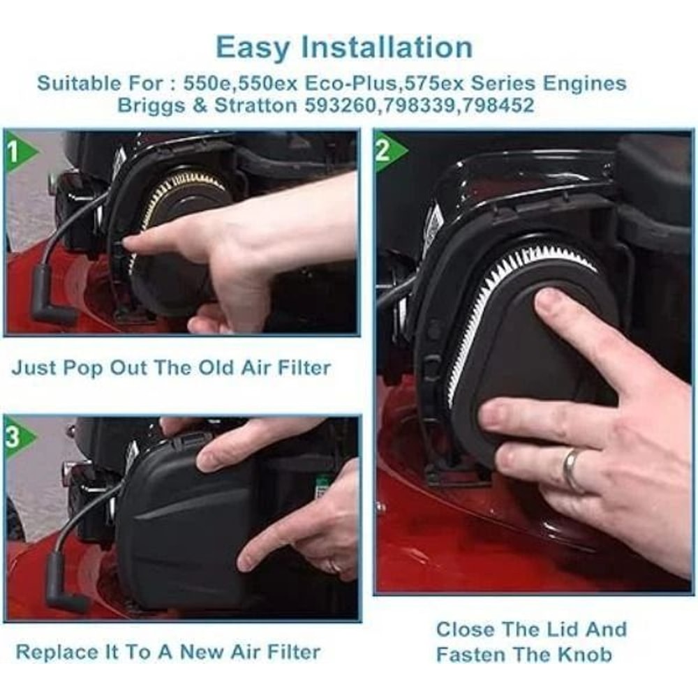Air Filter Kit For Briggs Stratton Lawn Mower Replacement 5