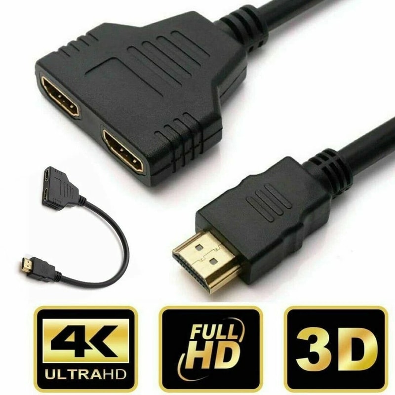 HDMI Splitter Adapter Male To Dual Female Converter For TV Streaming And Gaming 11