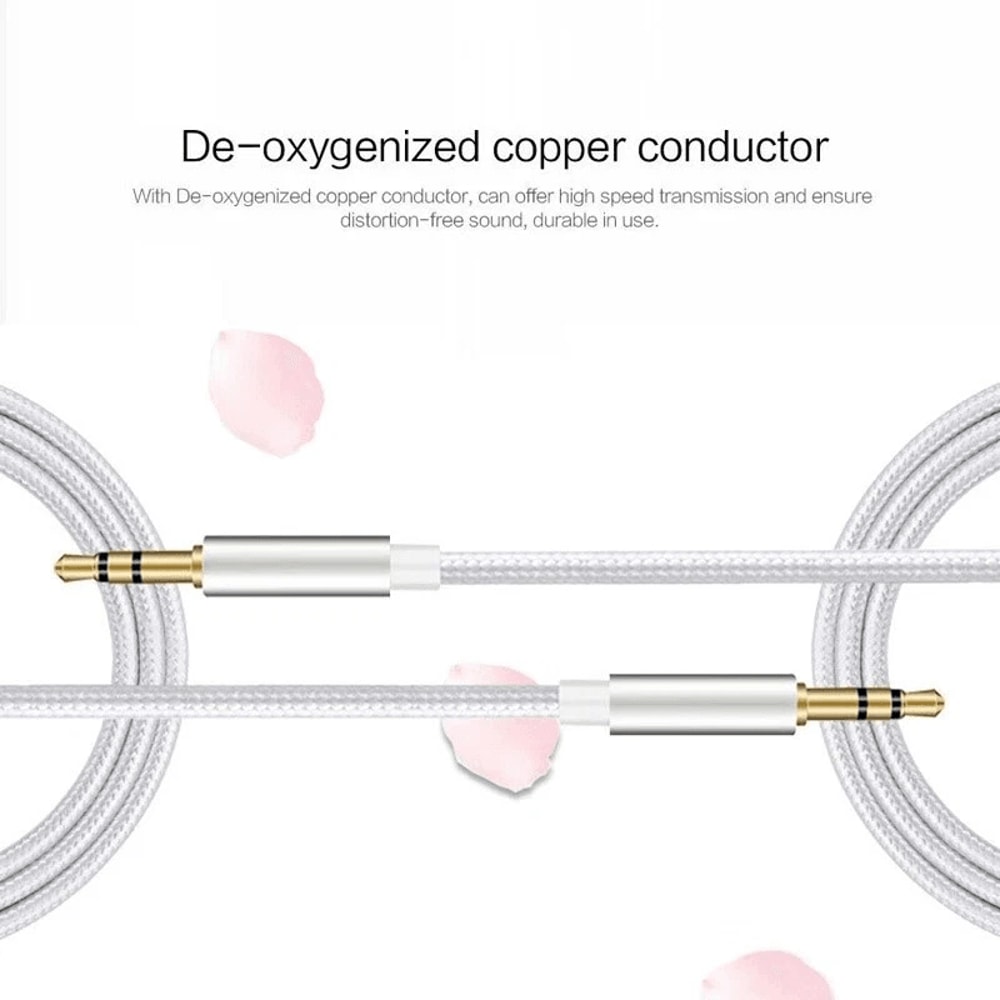 Braided Male To Male Audio AUX Cable For PC IPhone IPod Car Use 3