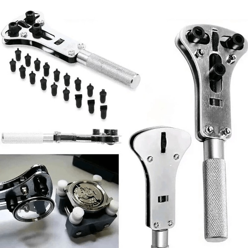 Watch Band Back Case Opener Tool Kit Watch Repair Battery Cover Remover 7