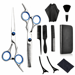 professional hair cutting scissors set with thinning shears for barber salon and home use