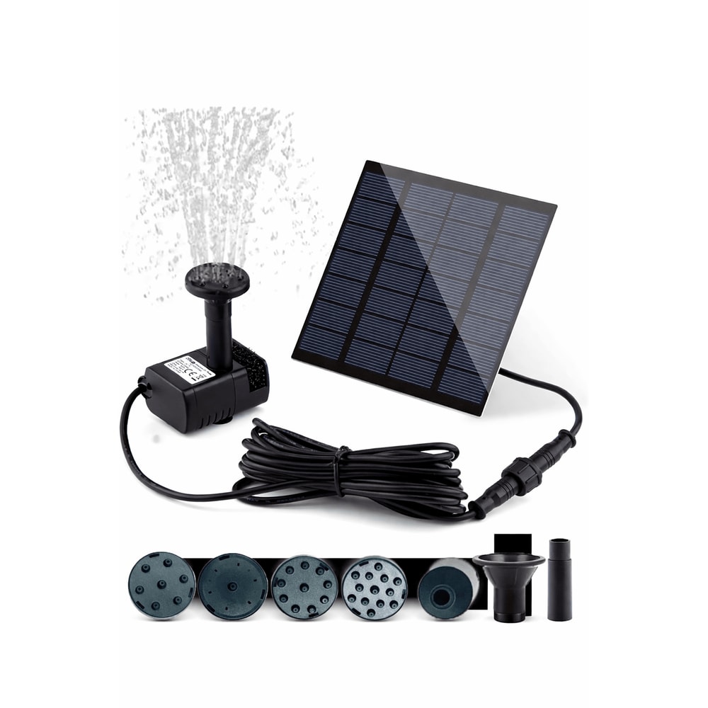Solar Bird Bath Fountain Pump With 6 Nozzles For Pond And Garden Decor 0