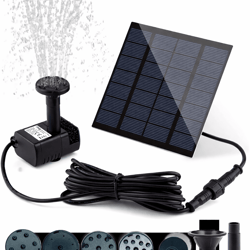 solar bird bath fountain pump with 6 nozzles for pond and garden decor