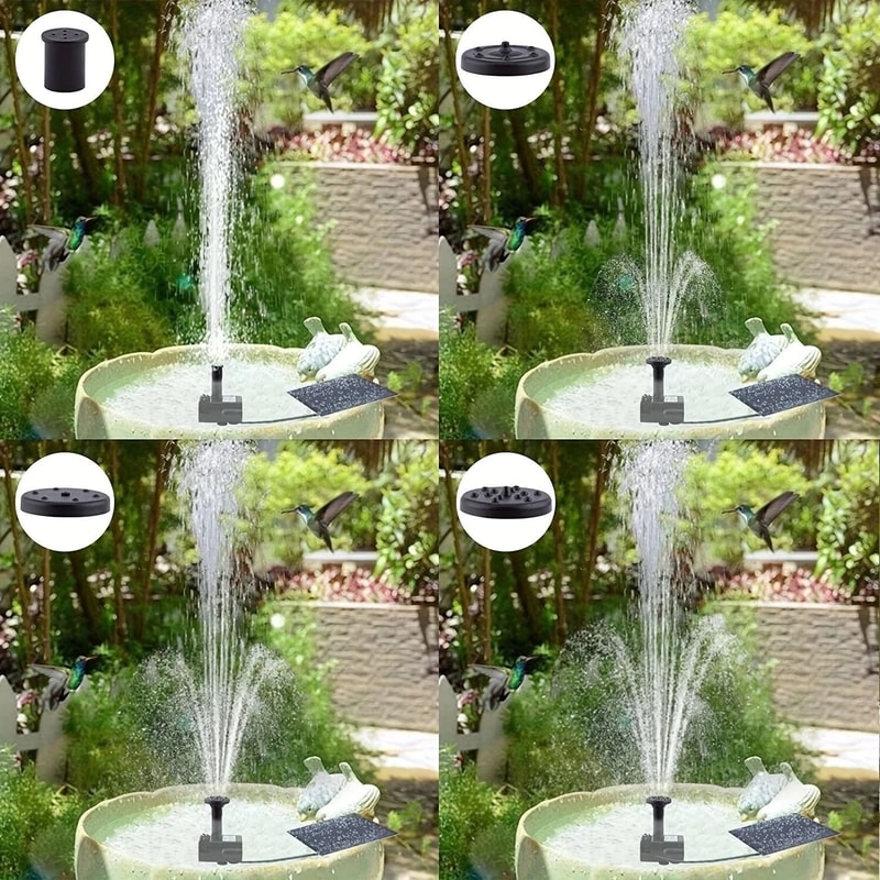 Solar Bird Bath Fountain Pump With 6 Nozzles For Pond And Garden Decor 2