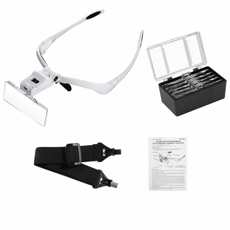 LED Headband Magnifier With Lenses And Light For Jewelry Repair Crafts And Close Detail Work 2