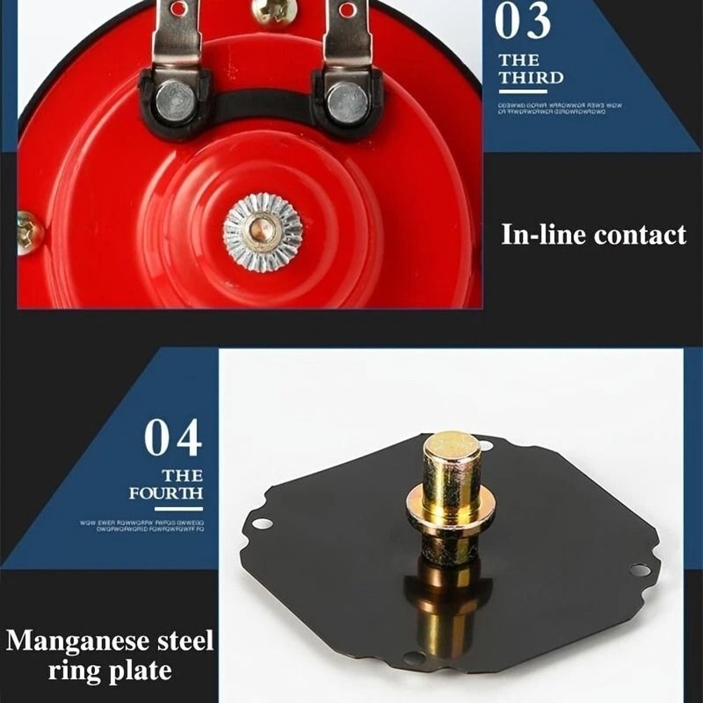 Universal 12V Train Air Horn 2PC Waterproof Loud Snail Horn For Car Truck Motorcycle Boat 6