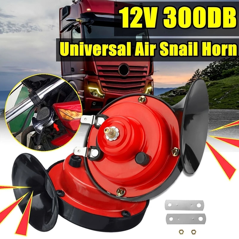 Universal 12V Train Air Horn 2PC Waterproof Loud Snail Horn For Car Truck Motorcycle Boat 8