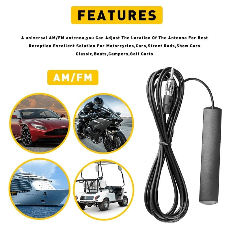 Universal Hidden Car Antenna With Amplifier Adhesive Windshield Radio Antenna 6