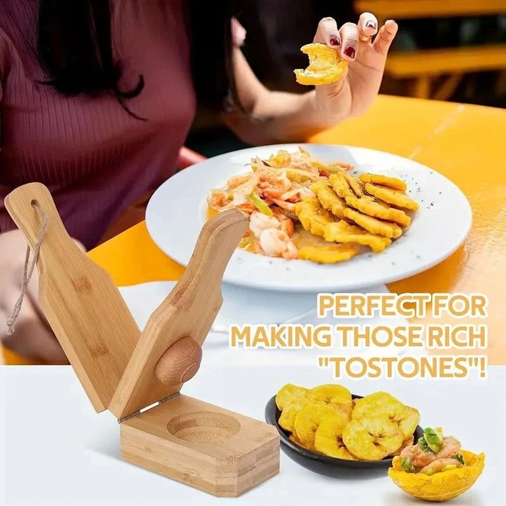Wooden Tostonera Plantain Press For Stuffed Tostones And Plantain Cups 1