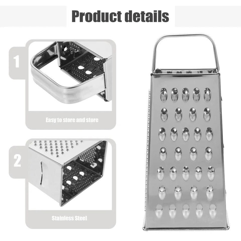 Stainless Steel 4 Sided Box Grater Cheese And Vegetable Shredder 8