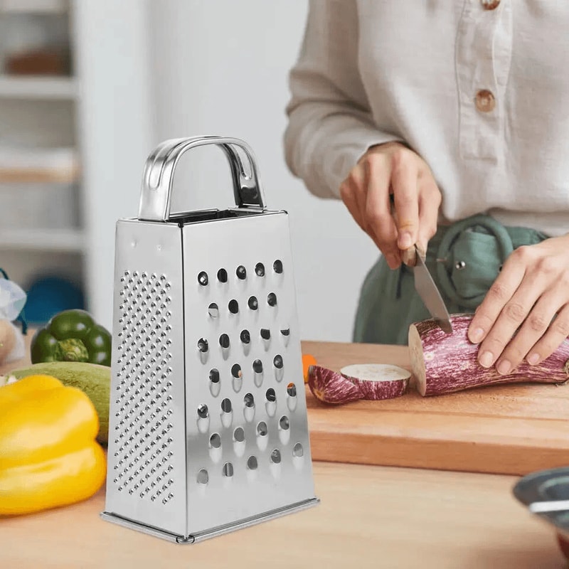 Stainless Steel 4 Sided Box Grater Cheese And Vegetable Shredder 6