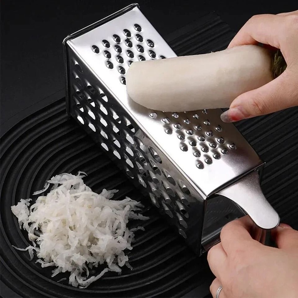 Stainless Steel 4 Sided Box Grater Cheese And Vegetable Shredder 0