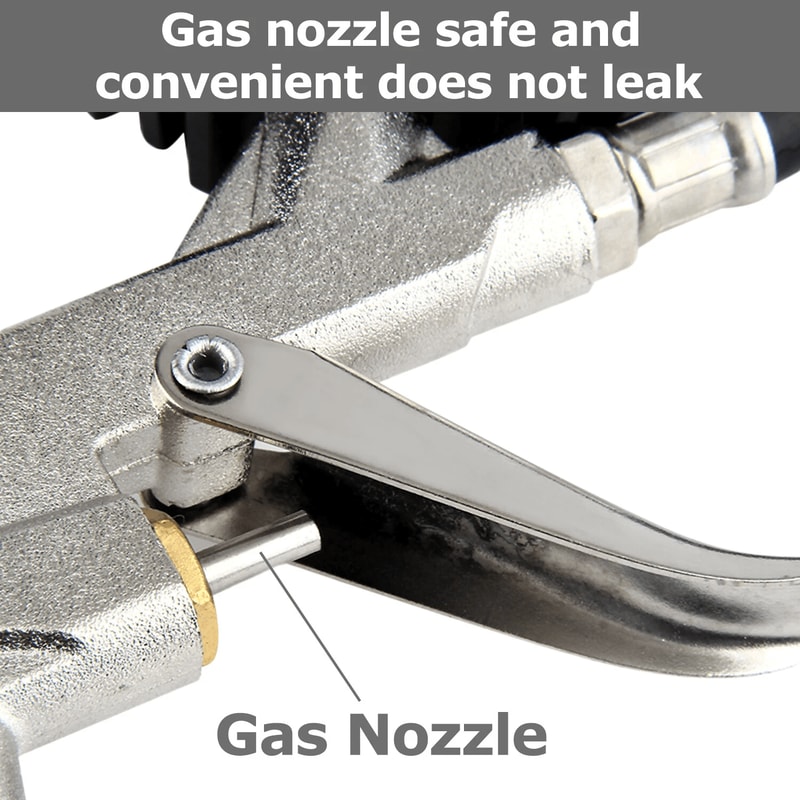 Tire Inflator Gauge With Flexible Hose And Pistol Grip Air Chuck 5