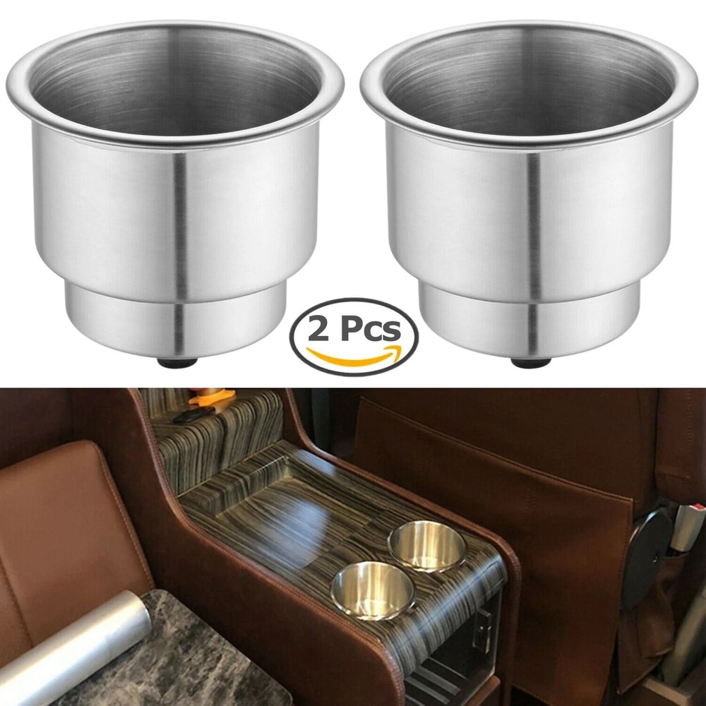 Stainless Steel Marine Cup Holders With Drain For Boat RV Camper 2