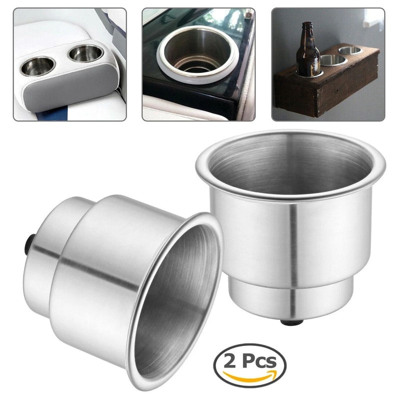 Stainless Steel Marine Cup Holders With Drain For Boat RV Camper 8