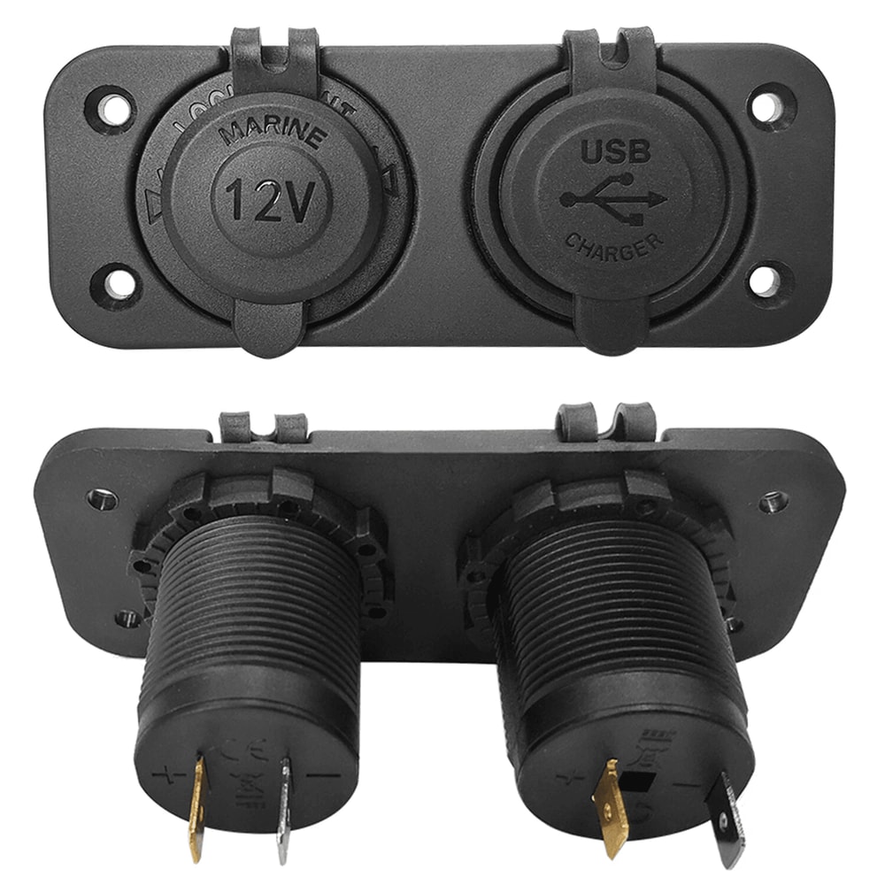 Dual USB Car Cigarette Lighter Splitter Car Charger Adapter With Power Socket 9