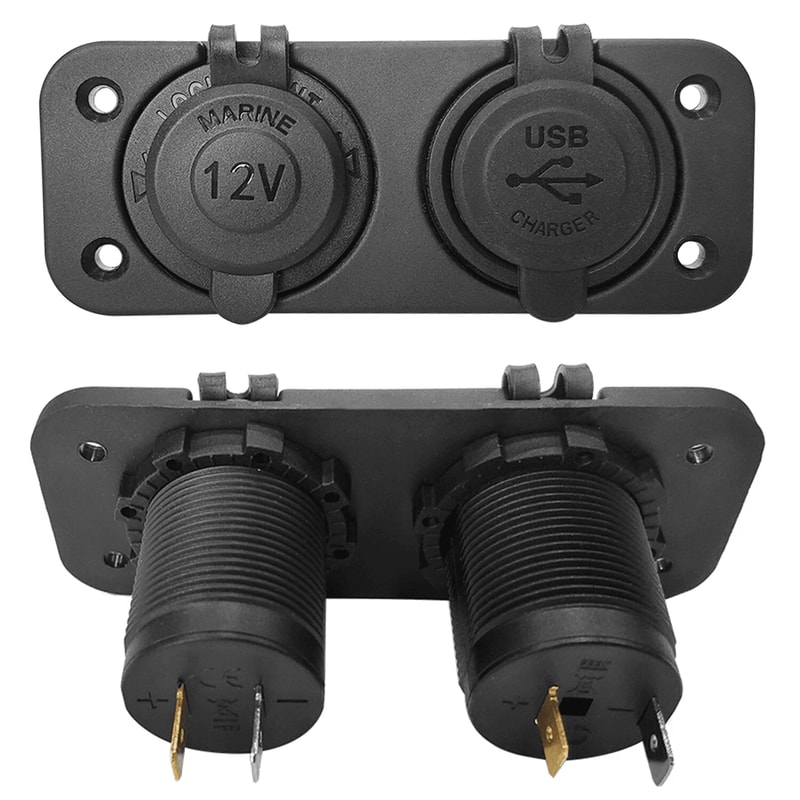 Dual USB Car Cigarette Lighter Splitter Car Charger Adapter With Power Socket 9