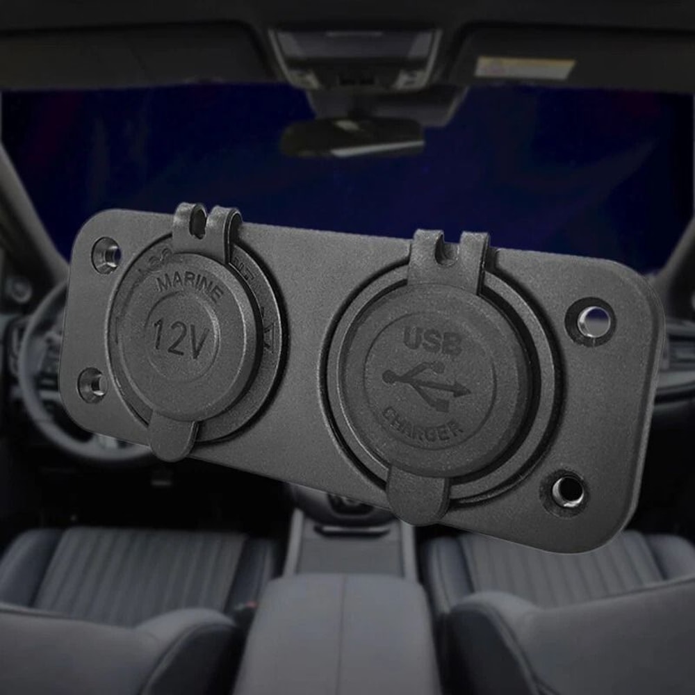 Dual USB Car Cigarette Lighter Splitter Car Charger Adapter With Power Socket 1