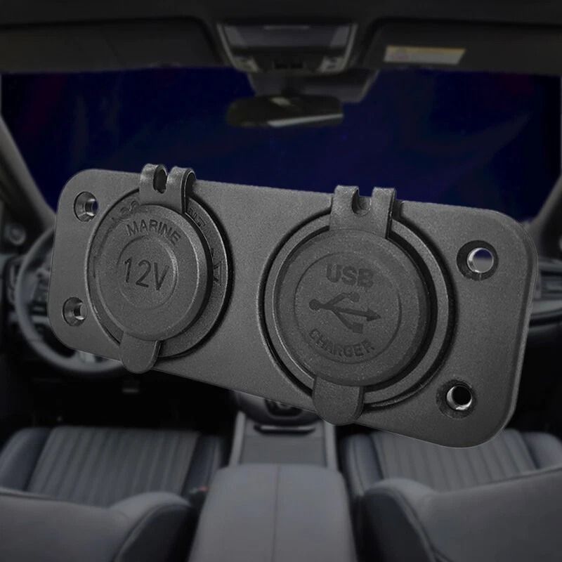 Dual USB Car Cigarette Lighter Splitter Car Charger Adapter With Power Socket 1