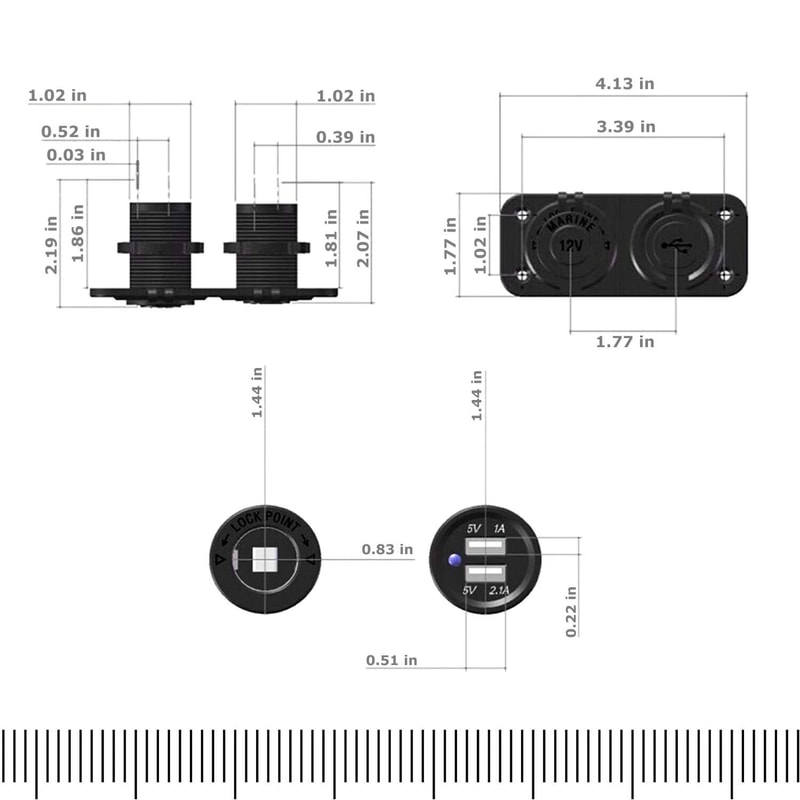 Dual USB Car Cigarette Lighter Splitter Car Charger Adapter With Power Socket 6