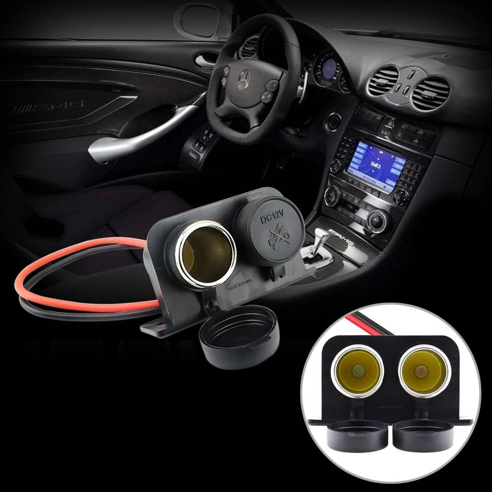 Waterproof Dual Cigarette Lighter Socket Power Outlet For Car Motorcycle Boat RV 0