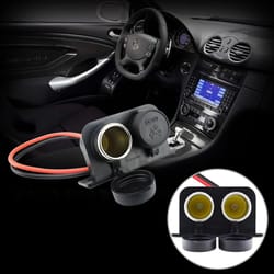 waterproof dual cigarette lighter socket power outlet for car motorcycle boat rv