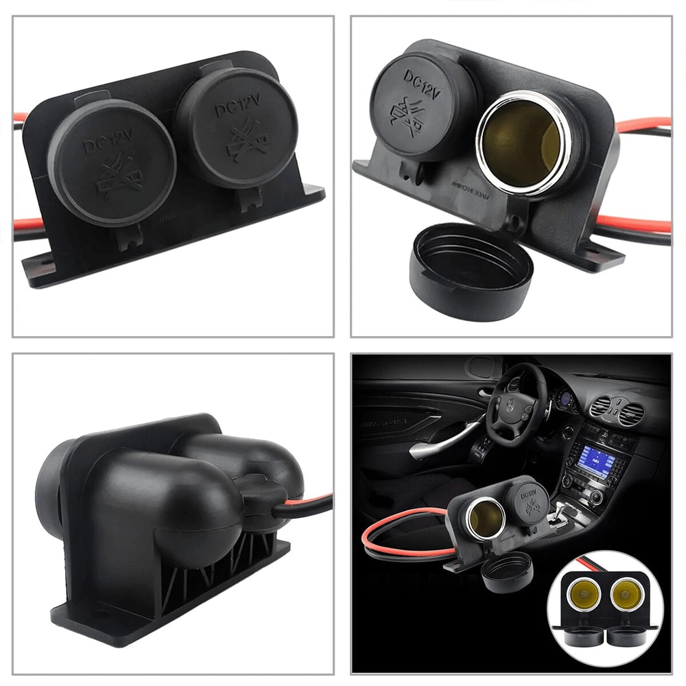 Waterproof Dual Cigarette Lighter Socket Power Outlet For Car Motorcycle Boat RV 9
