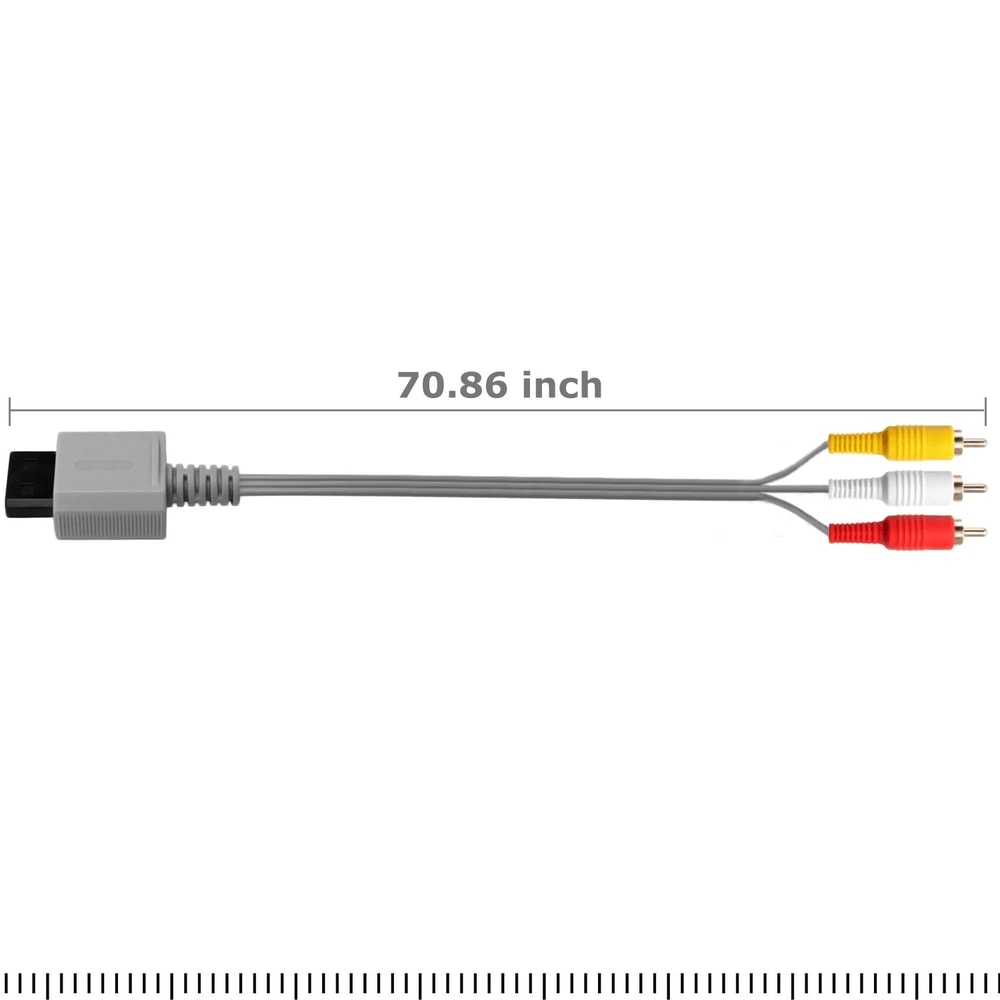 Nintendo Wii AV Cable RCA Composite Audio Video Replacement Cord 4