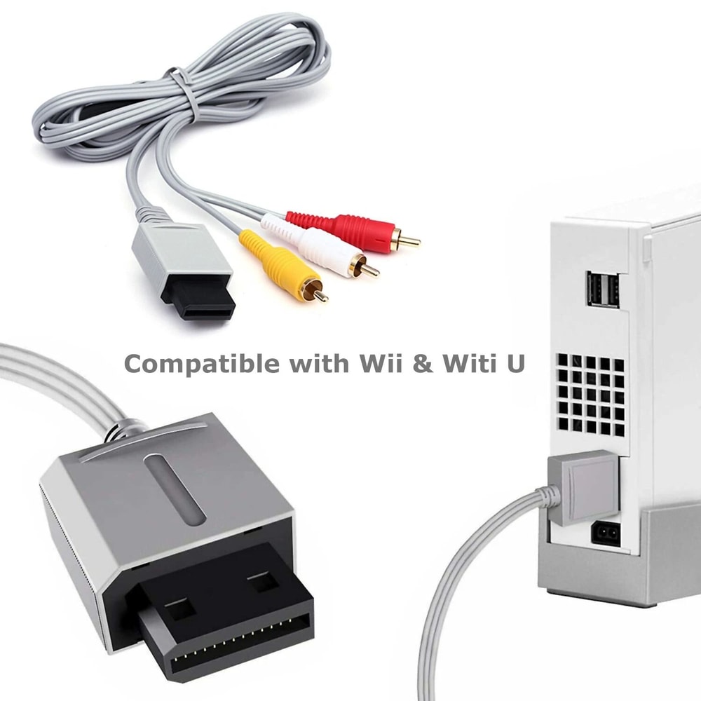 Nintendo Wii AV Cable RCA Composite Audio Video Replacement Cord 8