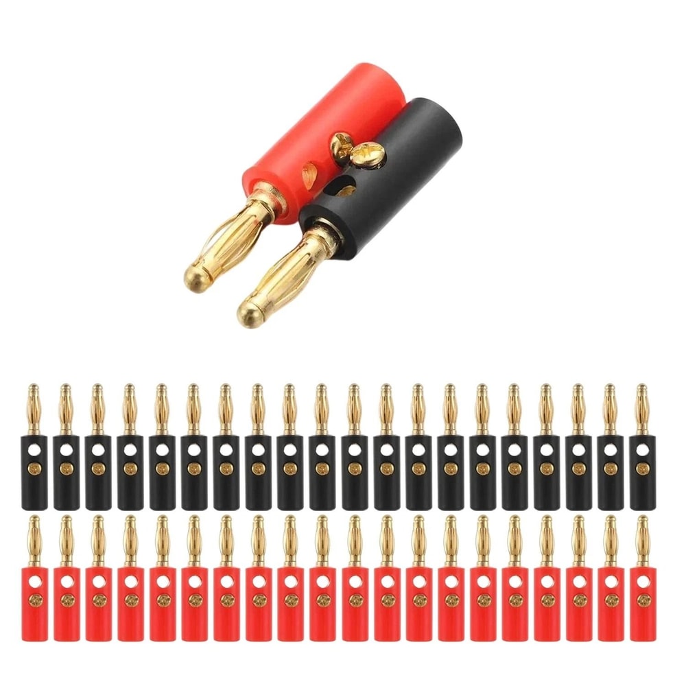 Gold Plated Banana Plugs Screw Type Speaker Wire Connectors 1