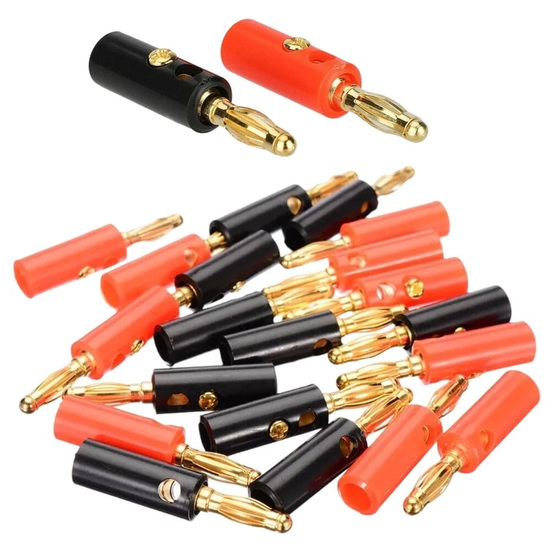 Gold Plated Banana Plugs Screw Type Speaker Wire Connectors 6